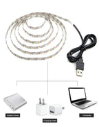 5V 1M 2M 3M 4M 5M USB Cable Power LED strip light lamp SMD 3528 Christmas desk Decor lamp tape For TV Background Lighting