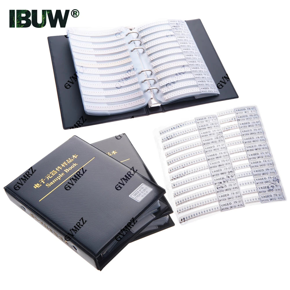 Resistor Kit SMD Book  Resistor Assortment Kit 0201 0402 0603 0805 1206 1% FR-07 170 Values 0R-10M Smd DIY Sample Book