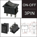 10/30/100 Pcs KCD1 Snap - in Boat Rocker Switch - SPST ON - OFF, 2/3/4 Pin, 250V 6A (AC) / 125V 10A, 2P Toggle Power Snap Switch