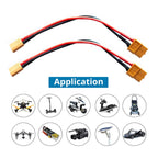 2Pcs 14awg 15cm/30cm XT60 Female Plug to XT30 Male Connector Adapter Charge Cable for ISDT Style Chargers