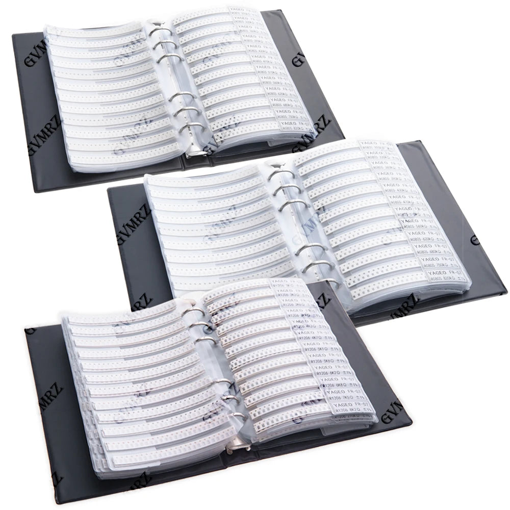 0201 0402 0603 Resistor Kit SMD Book Resistor Assortment Kit 0805 1206 1% FR-07 170 Values 0R-10M Smd DIY Sample Book