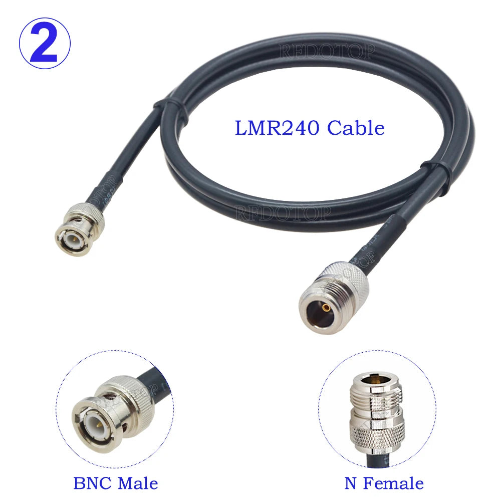 LMR240 Cable BNC Male Plug to N Male/N Female Jack Connector 50 Ohm 50-4 Pigtail RF Coaxial Jumper 4G 5G LTE Extension Cord