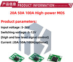 20A/50A/100A High Power MOSFET Trigger Driver Module PWM Speed Controller for Motor/Electronic Switch Control, High