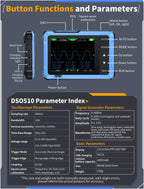 FNIRSI New DSO510 DSO152 DSO153 Mini Handheld Digital 2 IN 1 Oscilloscope Portable 48MS/s 10MHz Bandwidth Electronic Repair Tool