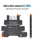10pcs Slim Relay 5V 12V 24V DIN Rail Mounted Relay Moudle HF 41F SSR 30VDC 250VAC High Frequency Interface Relay With Led 6A