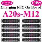 10pcs USB Charger Charging Port On Board FPC Connector For Samsung A10 A20s A50s A30s 40 A70 A10s M12 M14 M15 M16 Plug 78 Pin