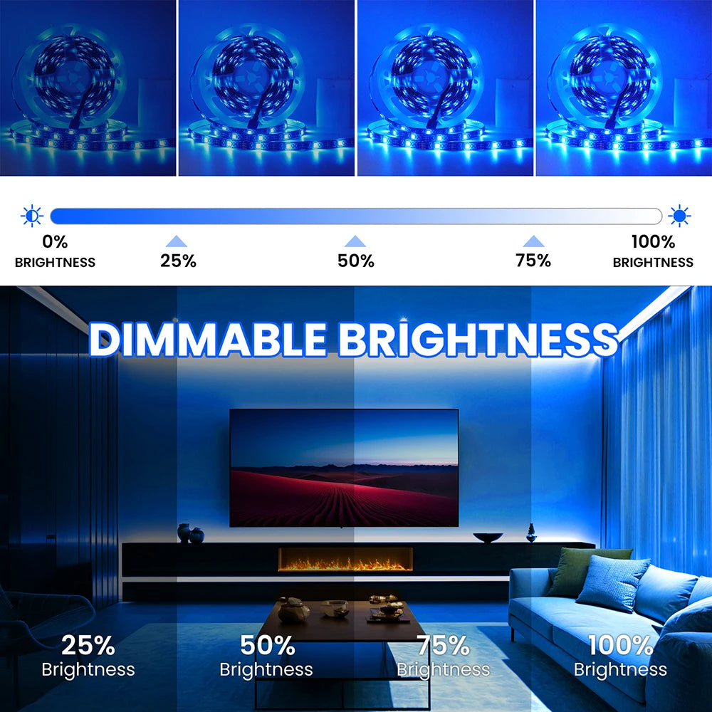 DC 5V 5050 RGB Strip LED Light Battery Powed Waterproof Ribbon Tape Stable Led Strips Indoor Outdoor Decoration Remote Control