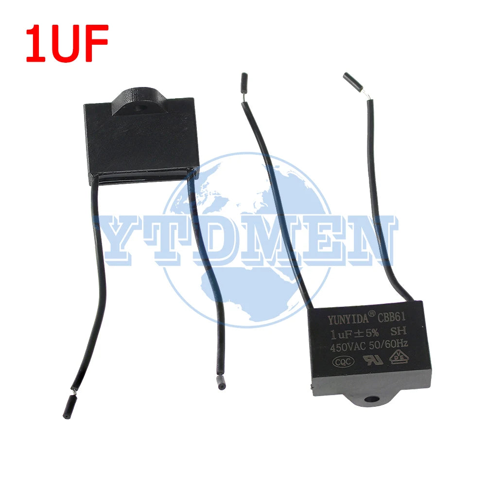 1/2/5PCS CBB61 Motor Run Capacitor 450V AC Fan Capacitors 0.8/1/1.2/1.5/1.8/2/2.5/4/5/6/8/10UF for Ceiling Fan & Air Conditioner