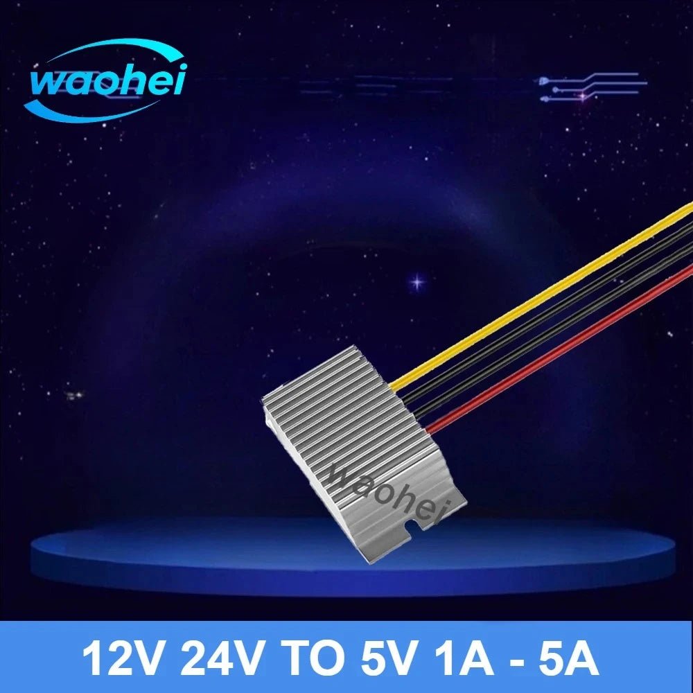 DC-DC 12V 24V to 5V 1A-5A Step-down Module Input Voltage 8-36V to 5V 5A 25W for Switching Power Converter Voltage Regulator CE