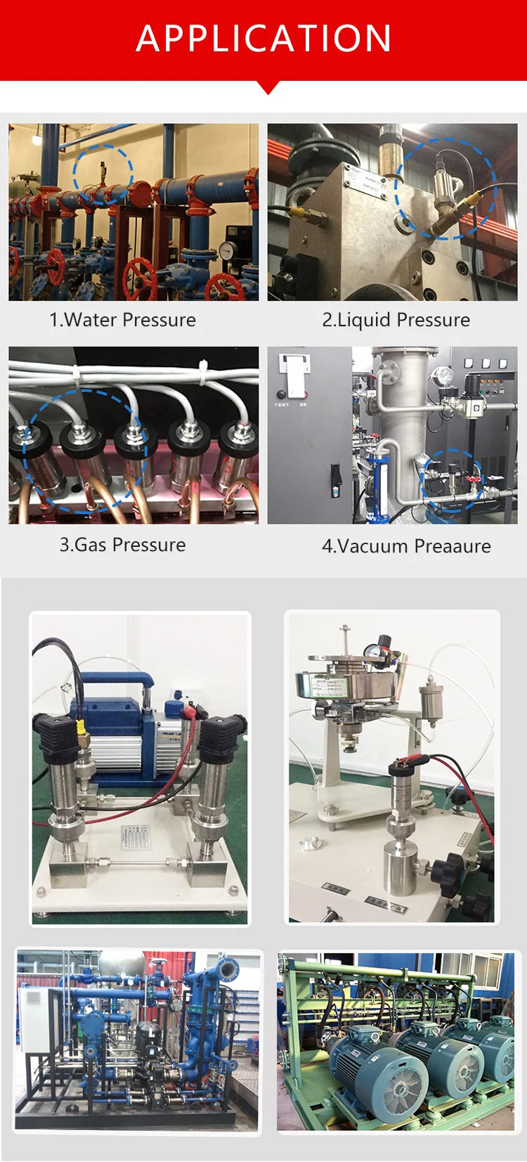 4-20mA Output Pressure Sensor Transmitter 12-36V Supply Water Gas Oil Liquid 150psi Gauge NPT1/4 G1/2 0.5bar 1bar 16 Bar 25 Bar
