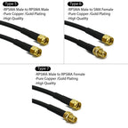 RG58 SMA Male to SMA Female 50ohm Coaxial Cable Low Loss RF Coax Assembly WiFi Antenna Extension Cable Connector Adapter Pigtail