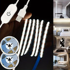 5V USB COB LED Light Strip Linear Touch Dimmable Flexible Diode Tape Home Christmas Lights TV Mirror Backlight Room Decoration