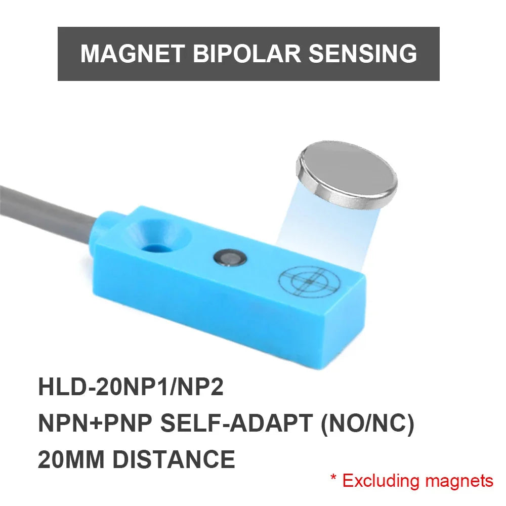 Cloweit 15mm 20mm Micro Hall Effect Sensor IP68 Proximity Magnetic Switch  NPN PNP 3-wire NO/NC DC 12V 24V  Remote Nonpolar