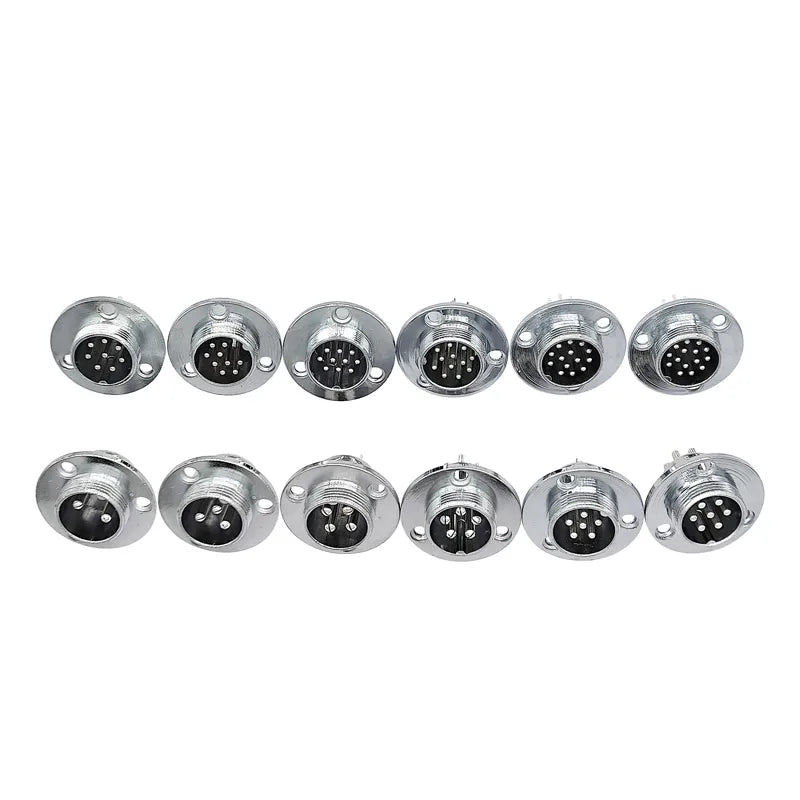 GX20 Metal Aviation Connector 2 3 4 5 6 7 8 9 10 12 14 15 Pin Male Female Plug Socket Panel Mount Flange Circular Cable Joint