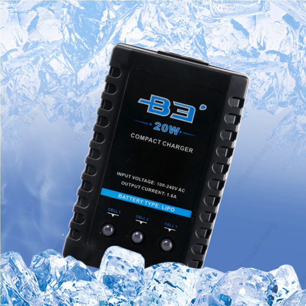 Professional 10W 20W B3 Compact Balance Charger 100 - 240V With 3 Led Light for 2S 3S 7.4V 11.1V Lithium LiPo Battery B3AC