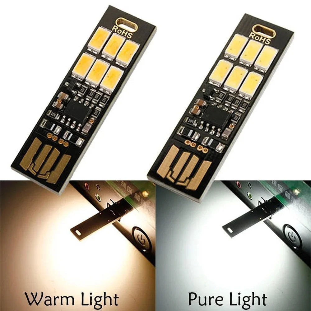 5pcs Portable Mini 5730 USB 6 LED Light 5V Touch Sensor Dimmable Night Light for Power Bank Computer Laptop Book Reading Lamp