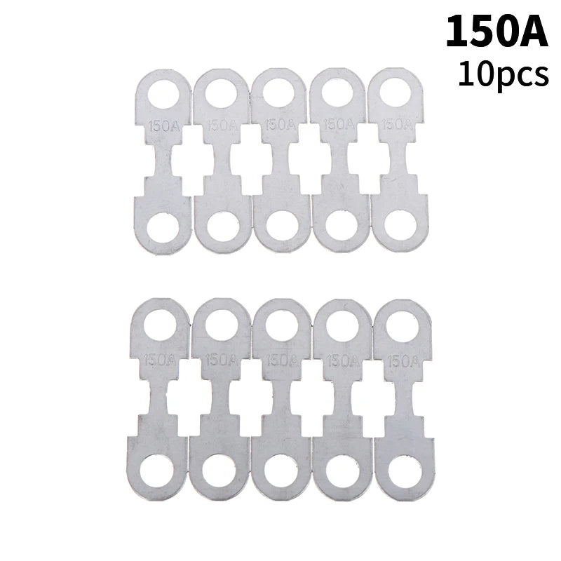 New 10Pcs 30A-150A 32VDC Small Fuse Sheet Automotive Car Flat Zinc Sheet For Car Fuse Round Hole Insert Fuse Auto Parts