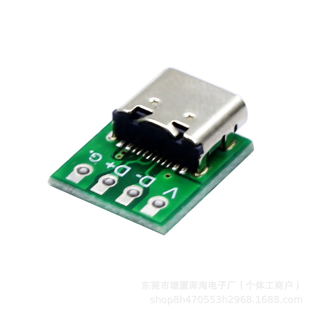 USB 3.1 Type-C 16-Pin Test Breakout Board Full Pinout Adapter Socket for Diagnosis & Data Cable Prototyping