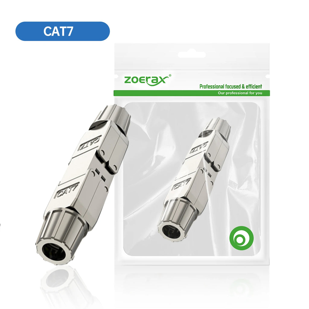 ZoeRax Cat6A Cat7 Cable Extender Junction Adapter Connection Box RJ45 Lan Cable Extension Connector Full Shielded Toolless