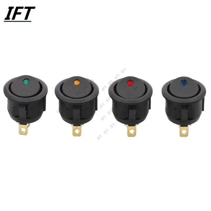 10Pcs ON/OFF 12V 220V 20mm Round Rocker Dot Switch Waterproof LED Light Luminescence Toggle Switches 3Pin
