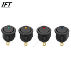 10Pcs ON/OFF 12V 220V 20mm Round Rocker Dot Switch Waterproof LED Light Luminescence Toggle Switches 3Pin