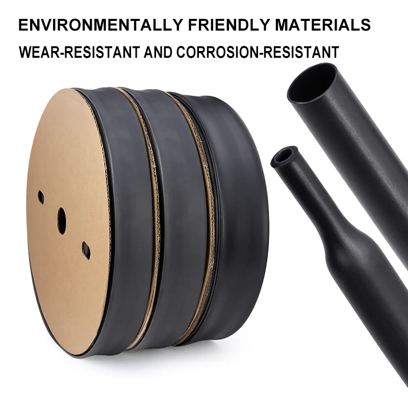 1/2/5M 4:1 Shrinking Ratio With Glue Heat Shrink Tube 4 ~ 52mm Polyolefin Adhesive Wire Cable Sleeving Dual Wall Thicken Tubing