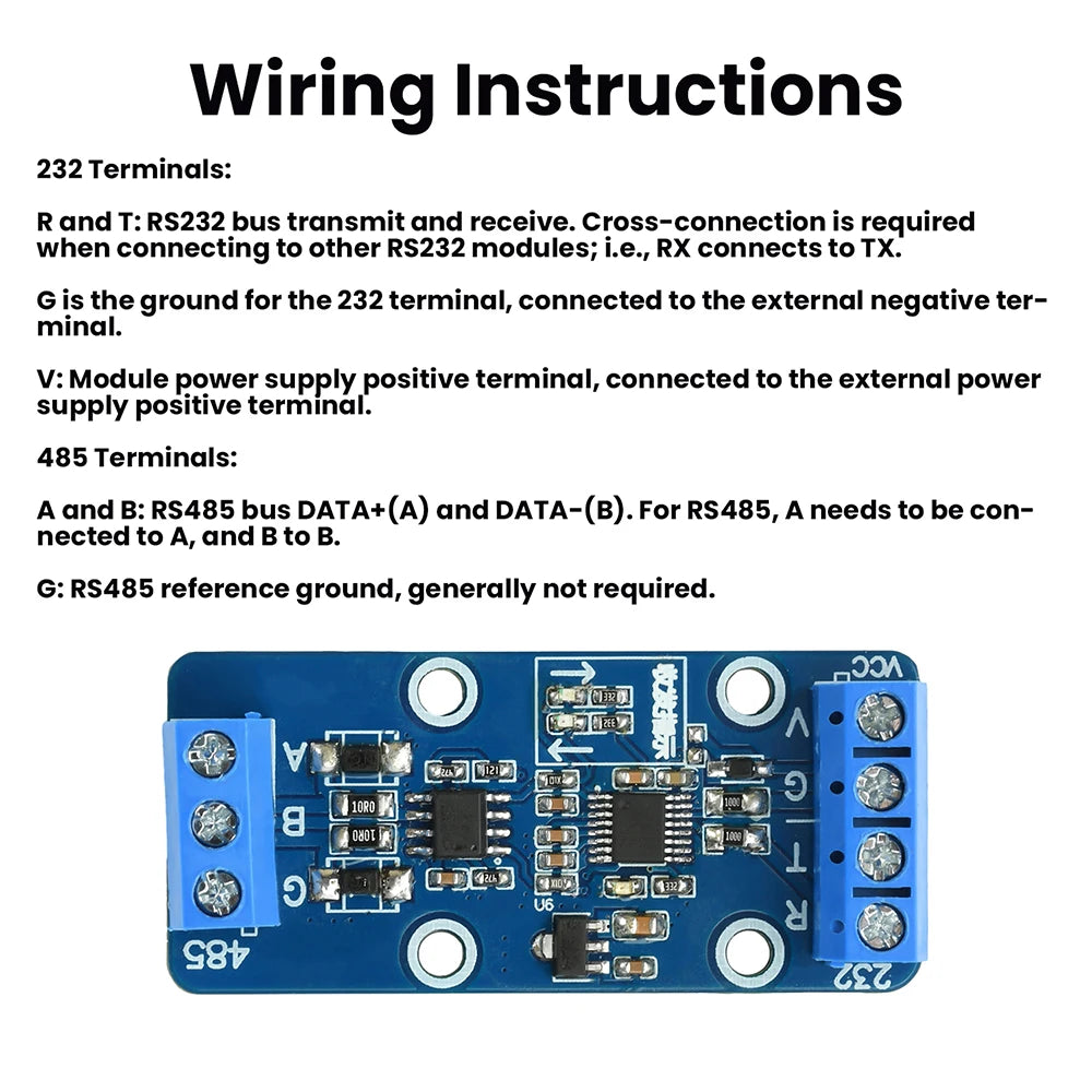 RS232 to RS485 Module Serial Conversion Module 232/485 Mutual Conversion Module TVS Industrial Grade Protection
