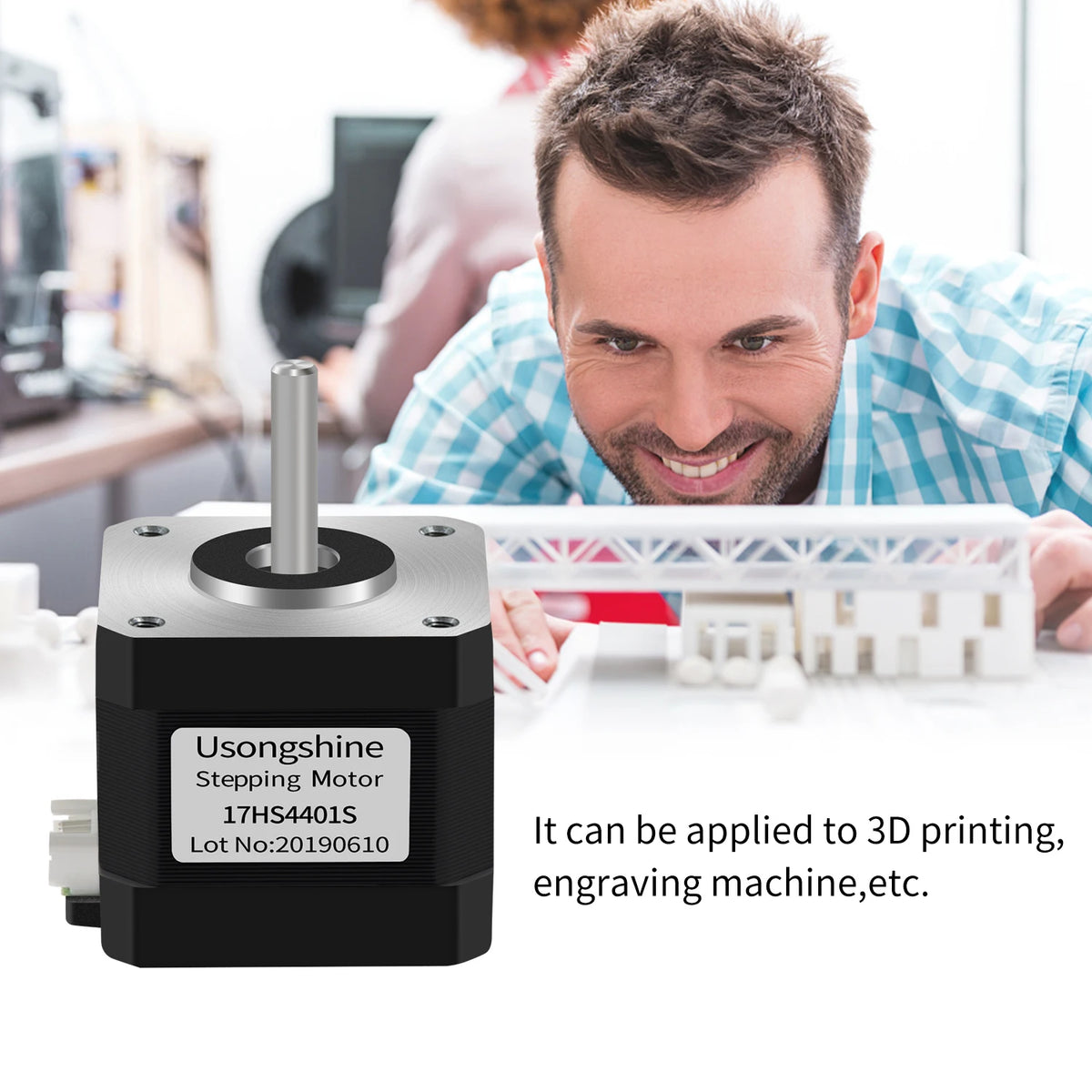 Usongshine Nema17 Stepper Motor 17HS4401 1.8 ° Motor 1.5A 42N.cm 42BYGH 4-lead For CNC Roter Laser Engraving Machine 3D Printer