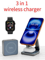 3 in 1 Qi2.2 25W Folding Wireless Charger For iPhone HUAWEI Samsung Portable Magnetic Wireless Phone Charging Station