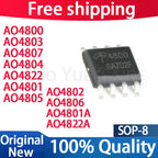 (10piece)100% New AO4800 AO4801 AO4802 AO4803 AO4804 AO4805 AO4806 AO4807 AO4822 AO4822A AO4801A sop-8 Chipset
