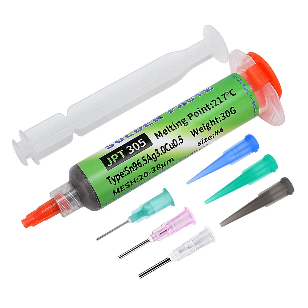 217℃ Lead Free High-Temperature Solder Paste Sn96.5Ag3.0Cu0.5 Melting Point: Enhanced Conductivity of Needle Tube