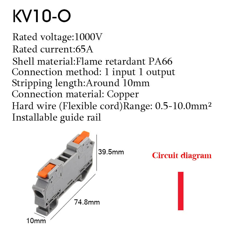 KV2.5 Direct Insertion Quick Terminal Block Rail Type Wire Connector Instead Of UK/ST/PT/SAK Docking For Parallel Connection