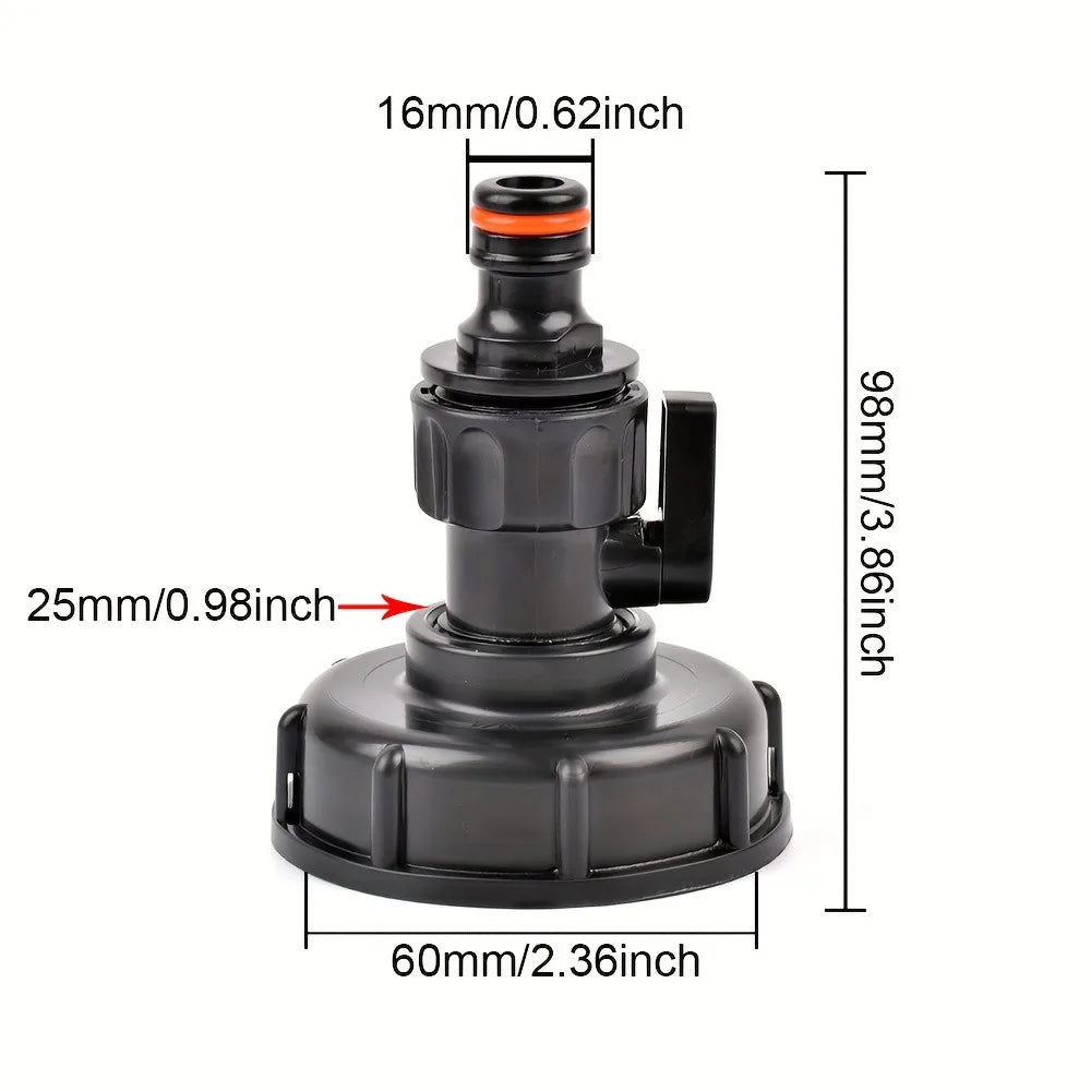 1000L IBC ton barrel lid S60x6 quick connector garden irrigation garden water connection piece with switch connector