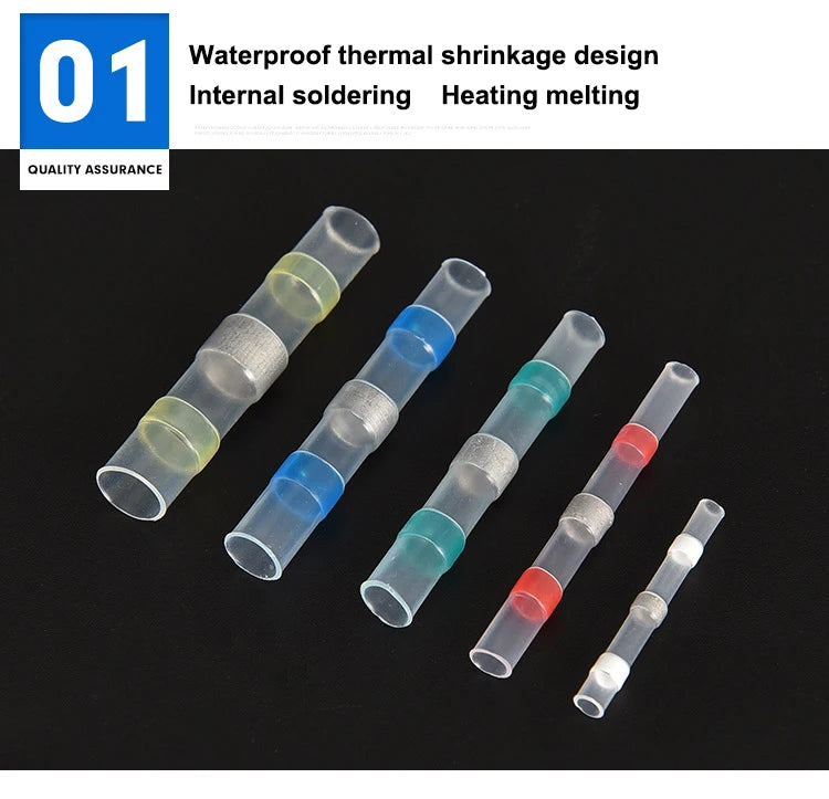 Solder Waterproof Heat Shrink Tubing Insulated Sealed Wire Connectors Car Marine Use Quick Wiring Terminals Cable Butt Sleeve
