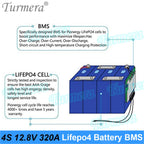 Turmera 4S 12.8V 280A Balance Lifepo4 Battery BMS Balance Protected Board for 3.2V 100Ah 200Ah 280Ah 320Ah Lifepo4 Batteries Use