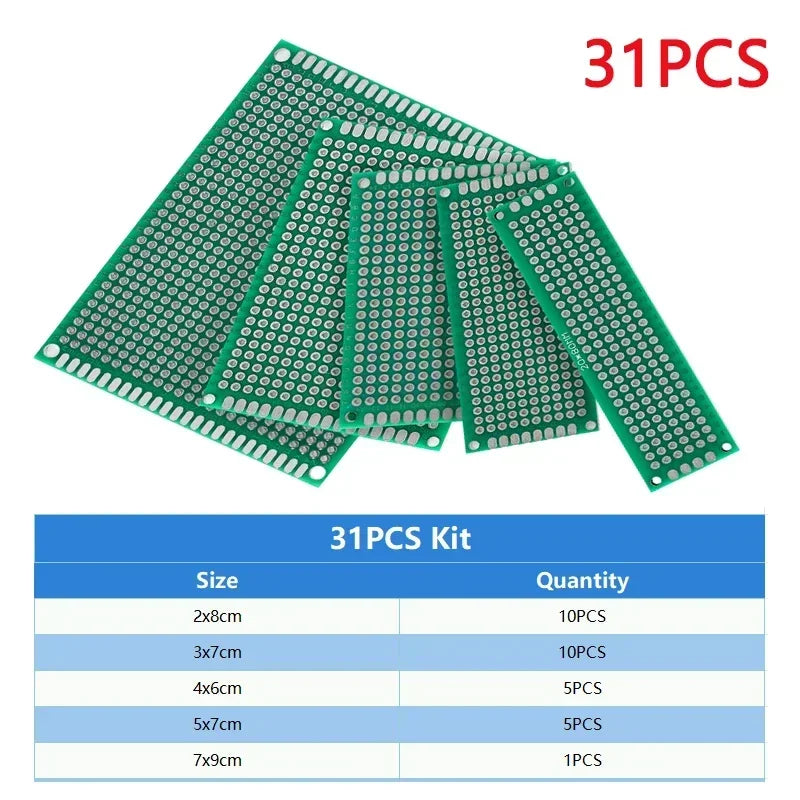 4PCS-40PCS Universal PCB Prototype Board Green Double Sided 2x8 3x7 4x6 5x7 7x9CM Protoboard Breadboard DIY Electronic Kit