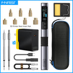 FNIRSI HS-02A Soldering Iron with Heat Insert Nut Tool Kit M2-M8 Embedded Internal Thread Nut and C245 Iron Tip for 3D Printer