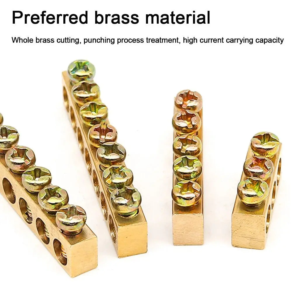 Grounding Bars Copper Wire Connector Multi-specification With Hole Screw Copper Bar Terminal Zero Ground Terminal Electrical