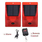 New Solar Infrared Motion Sensor Detector Waterproof 129dB Loud Remote Control Siren Security Alarm System For Home Yard Outdoor