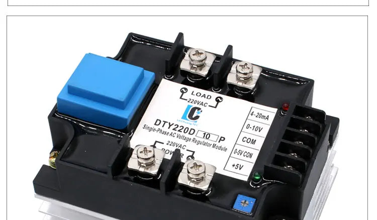 LCTC SSR 0-10V 4-20MA 0-5V Potentiometer Control Single Phase AC Voltage Regulator Relay With Heat Sink DTY Module 220V 380V