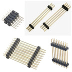 50pcs 2.54mm Straight 2x2/3/4-40p L11.5/13/15/17/19/21/25-50mm Gold Dual Row Double Insulation PCB Board Spacer Male Pin Header