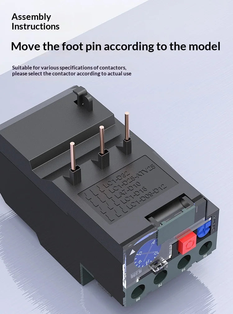 JR28 Series Thermal Overload Relay 25A 36A  Adjustable Current Motor Protection Electrical Overload Protector for AC Contactor