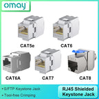 RJ45 Keystone Jack Module CAT8 Cat7 CAT6A Tool-Less STP Shielded Self-Locking CAT6 CAT5E Zinc Alloy Network Coupler Adapter