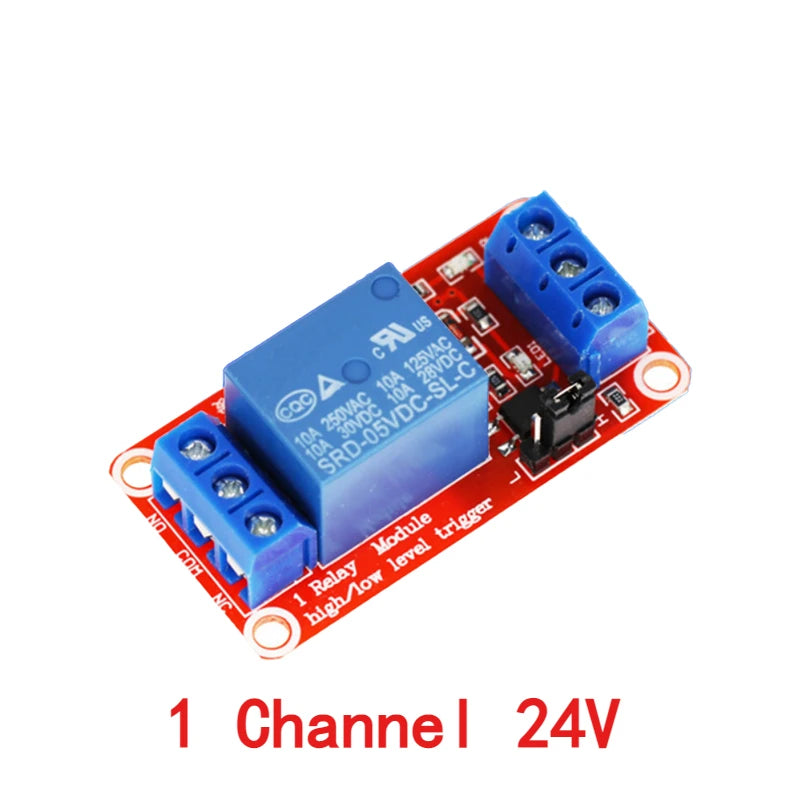 1/2/4/8 Channel Relay Module 5V/12V/24V with Optocoupler Isolation High/Low Level Dual Trigger for Arduino/PLC/MCU Control Board