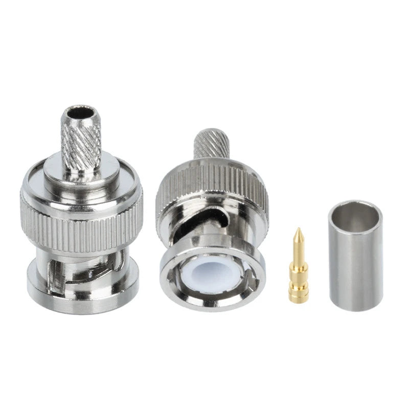5/10Sets BNC Male Crimp Connector RG58 Cable Plug Adapter CCTV Security Camera IPC Communication Joint