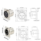2/5/10pcs XLR Female Male Jack 3 Pin Panel Mount Jacks Connector Copper Contact XLR Metal Socket Audio Microphone Connectors