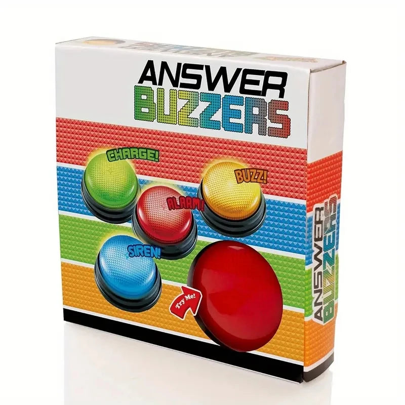 Answer Buzzers for Game Shows 4pcs Game Buzzers with Lights & Sounds Buzz Buttons for Kids or Adults Perfect for Classroom Game