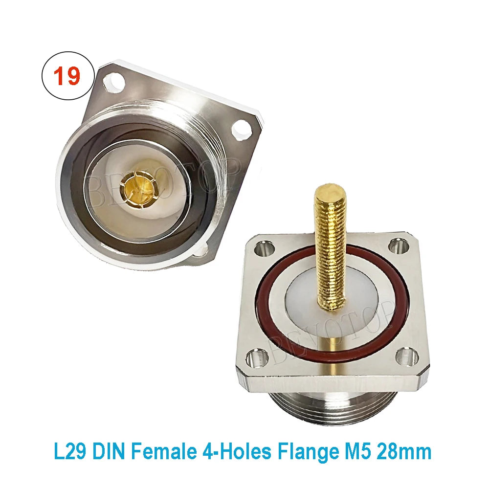 1PCS L16 N/Q9 BNC/TNC/UHF Flange Connector Male Plug/Female Jack 4-Holes Flange Panel Chassis Mount Coaxial Solder Nickel Plated