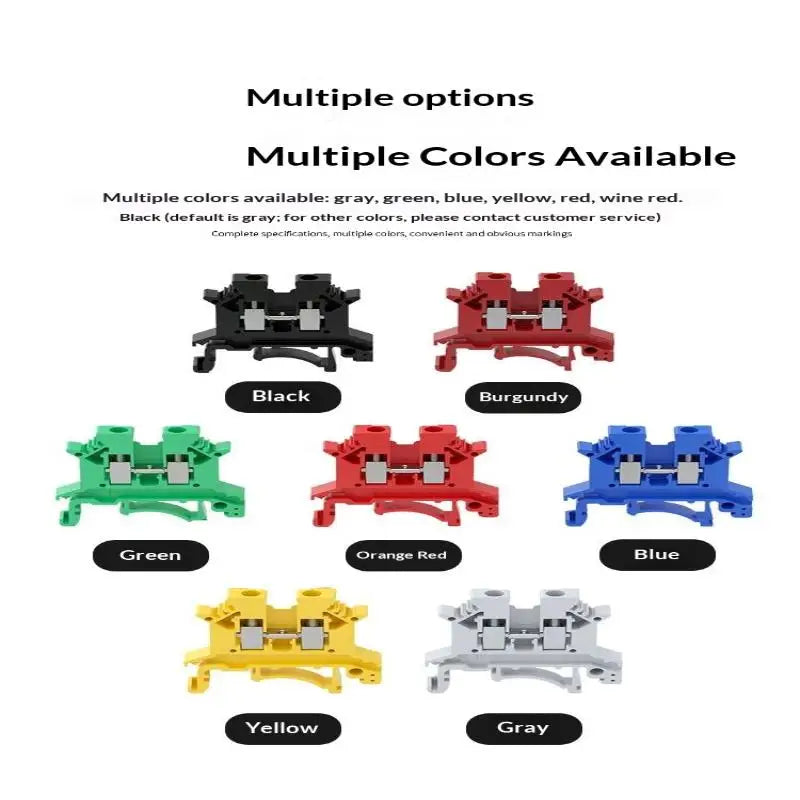 【CCA】10Pcs UK 2.5 Terminal Block UK2.5B Screw Connection Connect Strip 2.5B 2.5mm² Cable Electrical Din Rail Wire Connectors