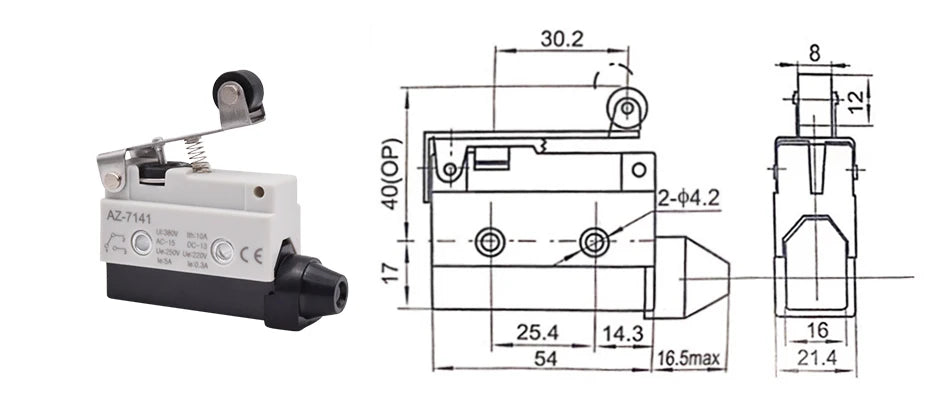 10pcs/lot Micro Limit Travel Switch Waterproof Momentary AZ-7312 AZ-7311 AZ-7121 AZ-7310 AZ-7141 Straight 90 degree Roller Lever